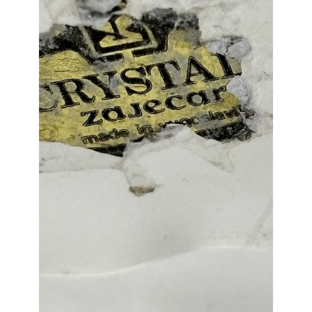 Vtg Zajecar Fox Cat Crystal‎ Yugoslavia Paperweight Etched Relief Decor